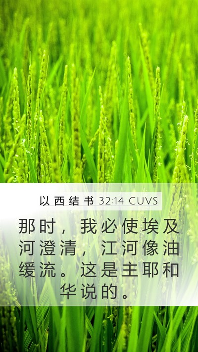 以 西 结 书 32:14 CUVS Mobile Phone Wallpaper - 那 时 ， 我 必 使 埃 及 河 澄 清 ， - Mobile Bible Verse Wallpaper