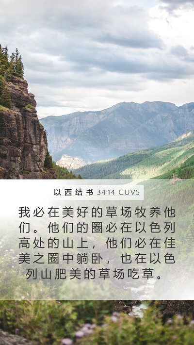 以 西 结 书 34:14 CUVS Bible Verse Image