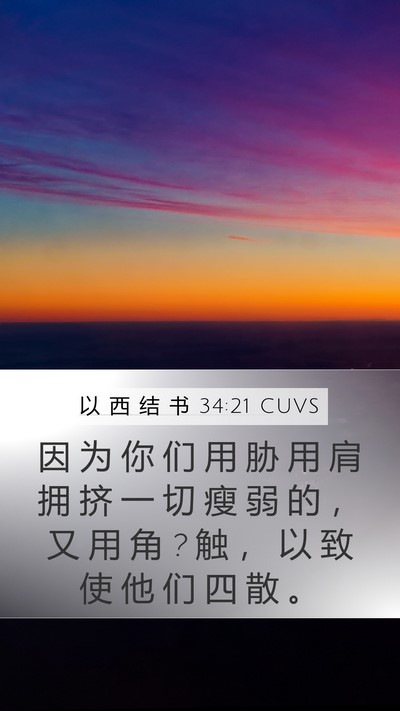 以 西 结 书 34:21 CUVS Bible Verse Image