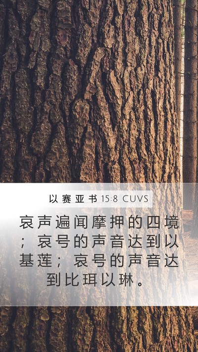 以 赛 亚 书 15:8 CUVS Mobile Phone Wallpaper - 哀 声 遍 闻 摩 押 的 四 境 ； 哀 号 - Mobile Bible Verse Wallpaper
