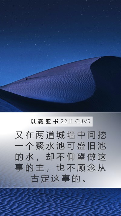 以 赛 亚 书 22:11 CUVS Bible Verse Image