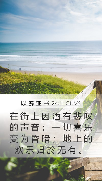 以 赛 亚 书 24:11 CUVS Bible Verse Image
