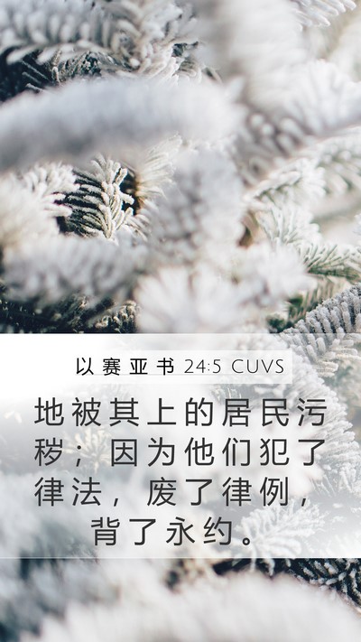 以 赛 亚 书 24:5 CUVS Bible Verse Image