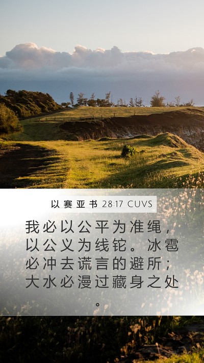以 赛 亚 书 28:17 CUVS Bible Verse Image
