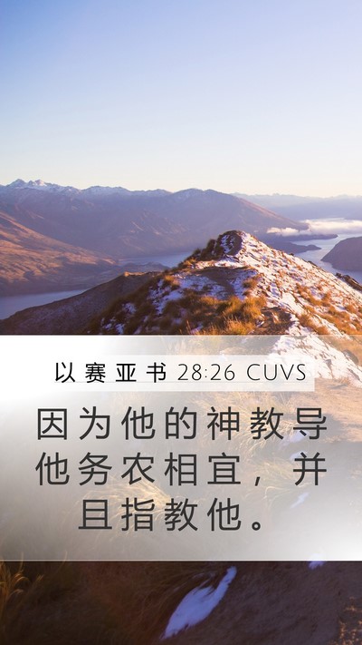 以 赛 亚 书 28:26 CUVS Bible Verse Image