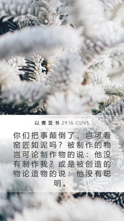 以 赛 亚 书 29:16 CUVS Bible Verse Image