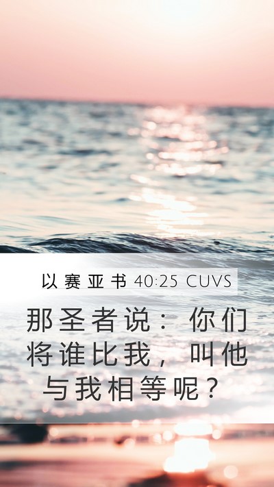 以 赛 亚 书 40:25 CUVS Bible Verse Image