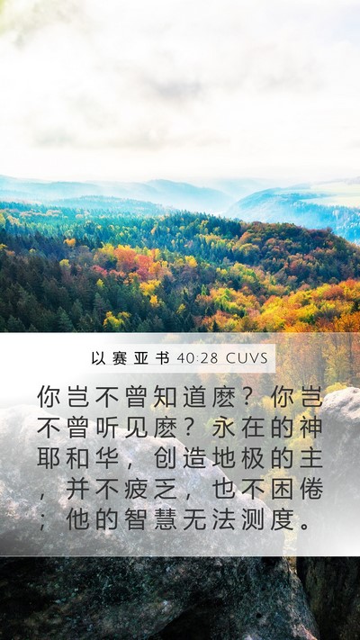 以 赛 亚 书 40:28 CUVS Bible Verse Image