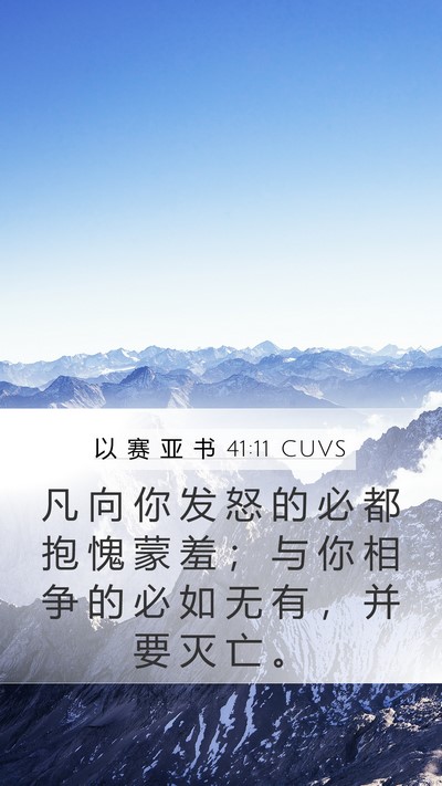 以 赛 亚 书 41:11 CUVS Bible Verse Image