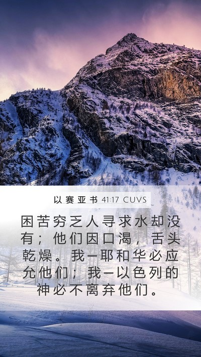 以 赛 亚 书 41:17 CUVS Bible Verse Image
