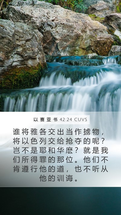 以 赛 亚 书 42:24 CUVS Bible Verse Image