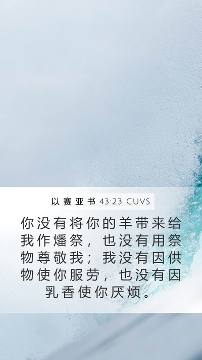 以 赛 亚 书 43:23 CUVS Bible Verse Image
