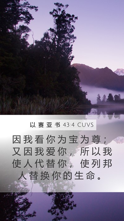 以 赛 亚 书 43:4 CUVS Bible Verse Image