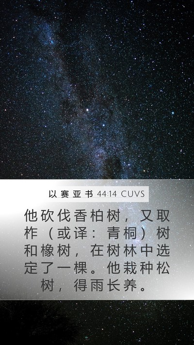 以 赛 亚 书 44:14 CUVS Bible Verse Image