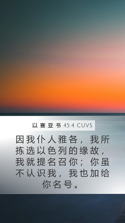 以 赛 亚 书 45:4 CUVS Bible Verse Image