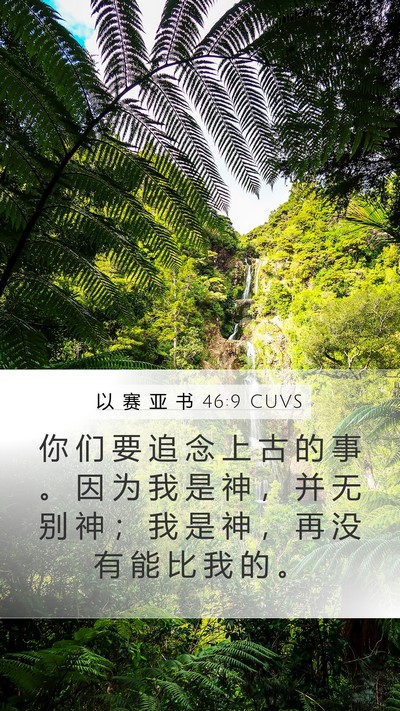 以 赛 亚 书 46:9 CUVS Bible Verse Image