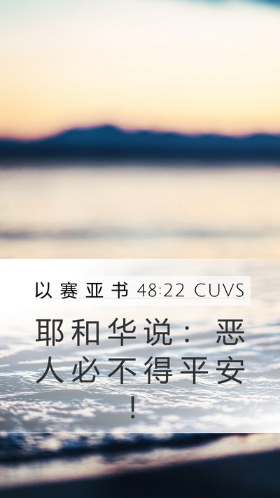 以 赛 亚 书 48:22 CUVS Bible Verse Image