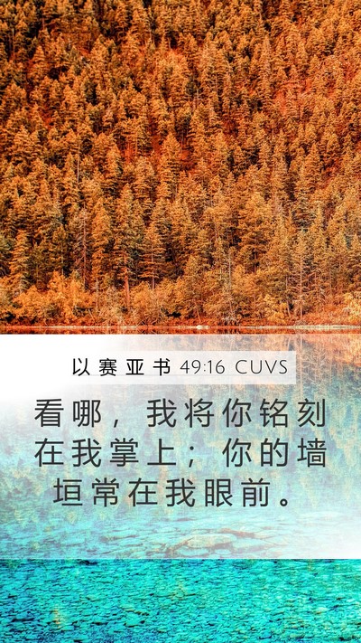 以 赛 亚 书 49:16 CUVS Bible Verse Image
