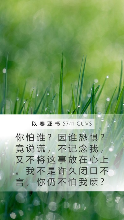 以 赛 亚 书 57:11 CUVS Bible Verse Image