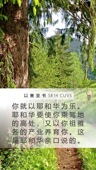 以 赛 亚 书 58:14 CUVS Bible Verse Image