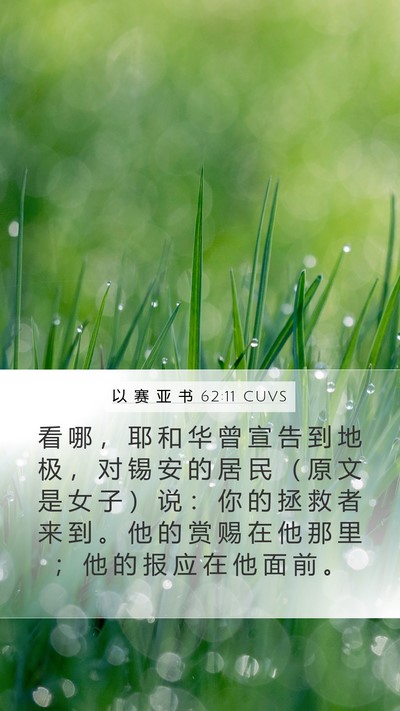 以 赛 亚 书 62:11 CUVS Bible Verse Image