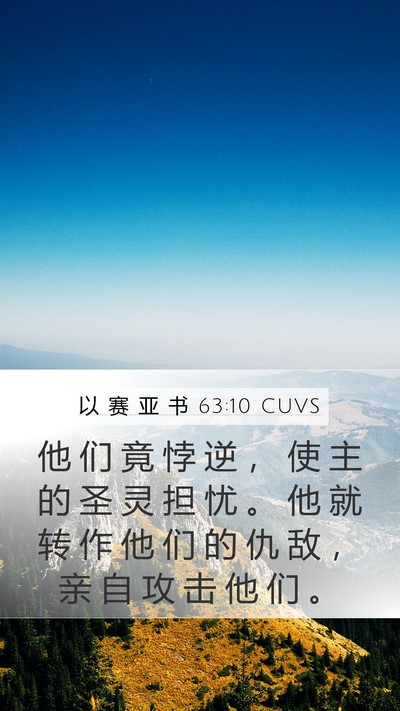 以 赛 亚 书 63:10 CUVS Bible Verse Image