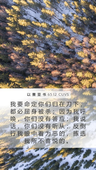 以 赛 亚 书 65:12 CUVS Bible Verse Image