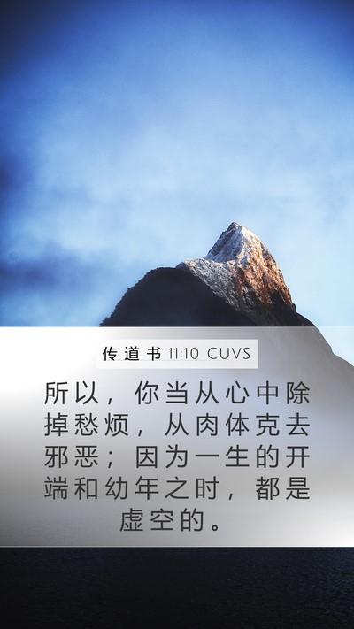 传 道 书 11:10 CUVS Bible Verse Image