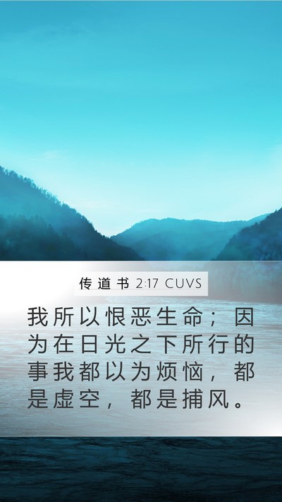 传 道 书 2:17 CUVS Bible Verse Image