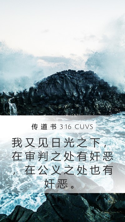 传 道 书 3:16 CUVS Bible Verse Image
