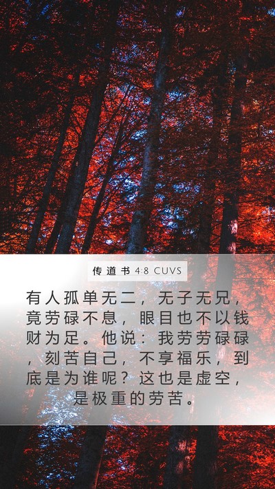 传 道 书 4:8 CUVS Bible Verse Image