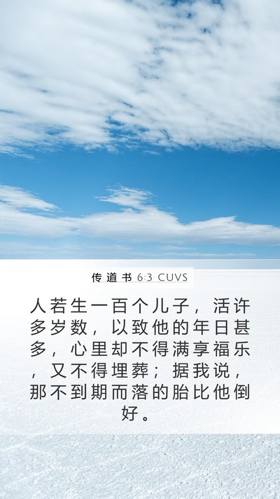 传 道 书 6:3 CUVS Bible Verse Image