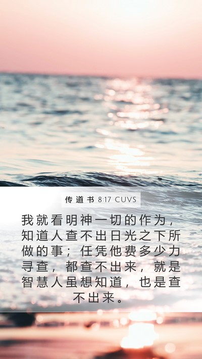 传 道 书 8:17 CUVS Bible Verse Image