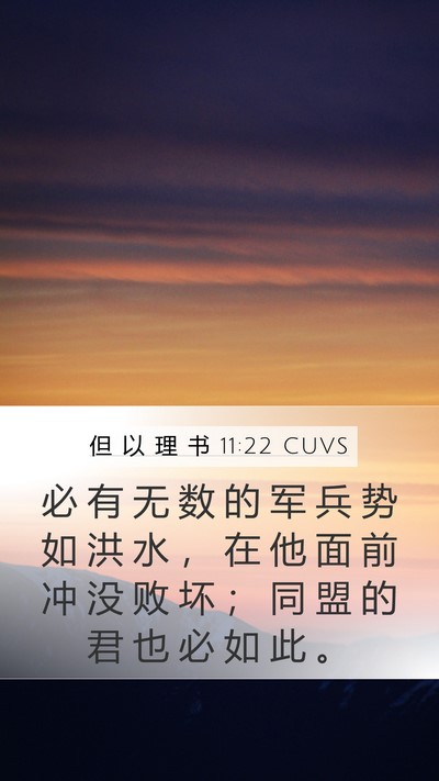 但 以 理 书 11:22 CUVS Mobile Phone Wallpaper - 必 有 无 数 的 军 兵 势 如 洪 水 ， - Mobile Bible Verse Wallpaper