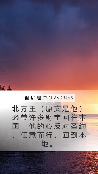 但 以 理 书 11:28 CUVS Bible Verse Image