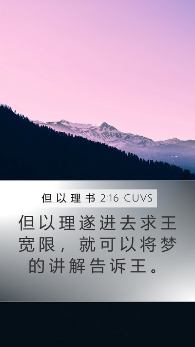 但 以 理 书 2:16 CUVS Mobile Phone Wallpaper - 但 以 理 遂 进 去 求 王 宽 限 ， 就 - Mobile Bible Verse Wallpaper