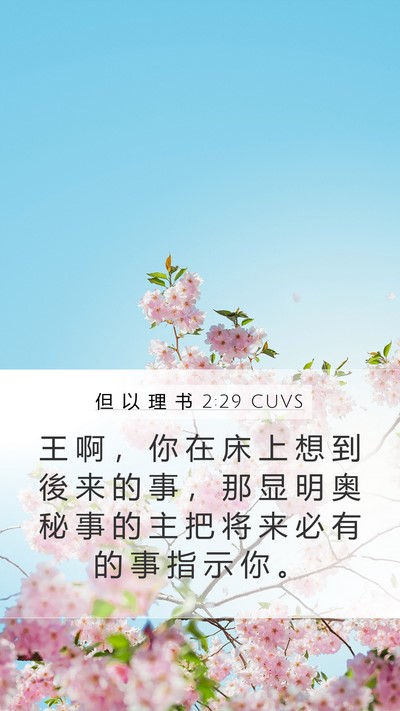 但 以 理 书 2:29 CUVS Bible Verse Image