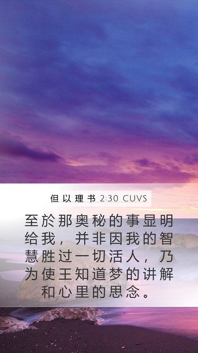 但 以 理 书 2:30 CUVS Bible Verse Image