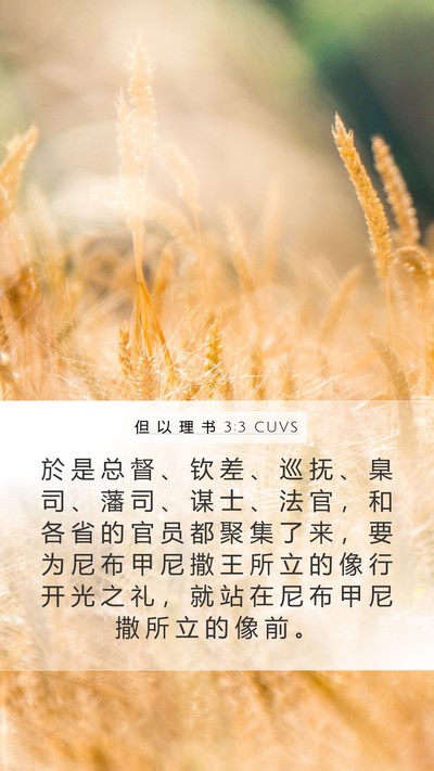 但 以 理 书 3:3 CUVS Mobile Phone Wallpaper - 於 是 总 督 、 钦 差 、 巡 抚 、 臬 - Mobile Bible Verse Wallpaper