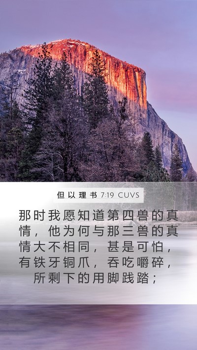 但 以 理 书 7:19 CUVS Bible Verse Image