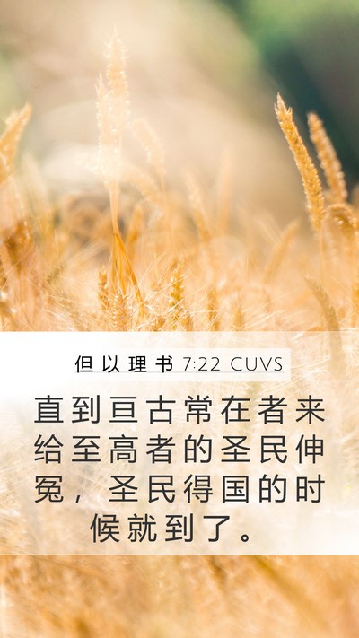但 以 理 书 7:22 CUVS Bible Verse Image
