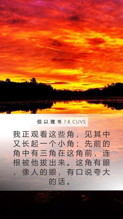但 以 理 书 7:8 CUVS Bible Verse Image