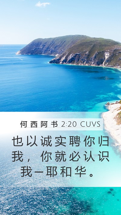 何 西 阿 书 2:20 CUVS Mobile Phone Wallpaper - 也 以 诚 实 聘 你 归 我 ， 你 就 必 - Mobile Bible Verse Wallpaper