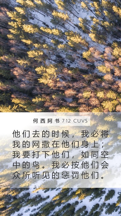 何 西 阿 书 7:12 CUVS Bible Verse Image