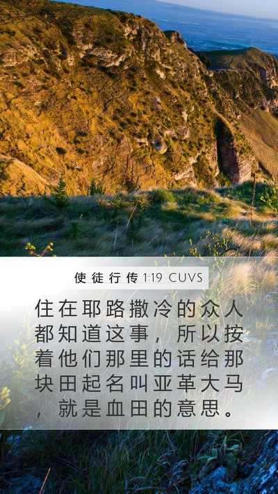 使 徒 行 传 1:19 CUVS Bible Verse Image