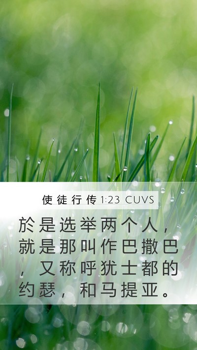 使 徒 行 传 1:23 CUVS Bible Verse Image