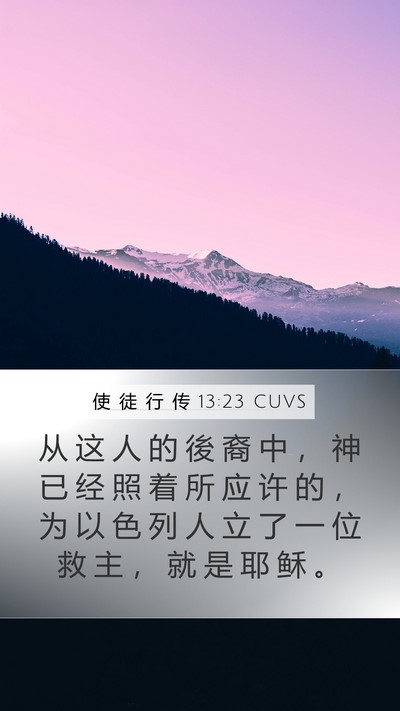 使 徒 行 传 13:23 CUVS Bible Verse Image