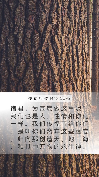 使 徒 行 传 14:15 CUVS Bible Verse Image