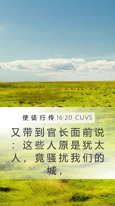 使 徒 行 传 16:20 CUVS Bible Verse Image