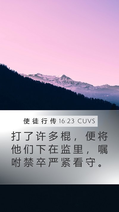 使 徒 行 传 16:23 CUVS Bible Verse Image